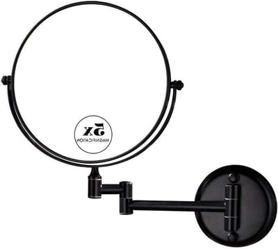 Wand Make-up Spiegel - Vergrotende Spiegel - Make-up Aanbrengen - Dubbelzijdig 5x Vergroting - 8 Inch Diameter - Brons