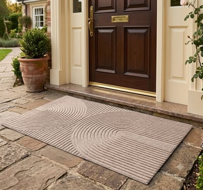Maison Elara deurmat 40x60 cm - antislip - met patroon - voordeur - polyester - binnen/buiten - beige