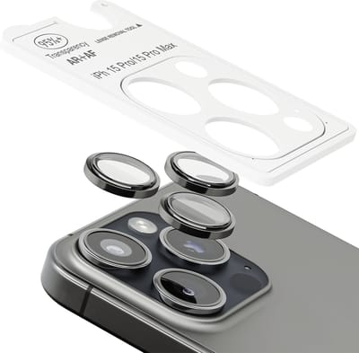 Camera Lens Screen Protector - Geschikt voor iPhone 15 Pro /15 Pro Max - 9H Bescherming - Zwart
