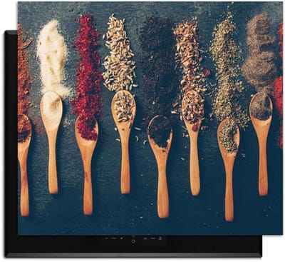 KitchenArt - Spice Palette – Inductie Beschermer - 52x35 cm - Kookplaat Beschermer - Luxe Afdekplaat Inductieplaat - Anti-slip & Oprolbaar - Beschermmat Inductiekookplaat