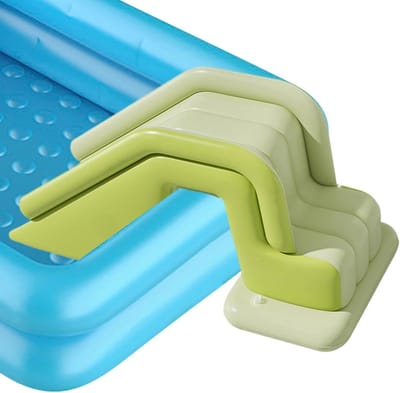 Opblaasbaar Zwembad - Waterglijbaan - Zomerpret - Veilig Glijden - Gezinsformaat - Groen
