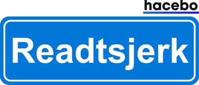 Hacebo - Plaatsnaam Sticker - 29x10 CM - Readtsjerk sticker - Verkeersborden sticker - grappige cadeaus - Readtsjerk