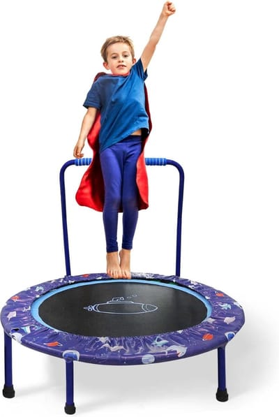 DD Mini Trampoline - Fitness Trampoline - Kinder Trampoline - Inclusief Verstelbaar Handvat - 91cm Diameter