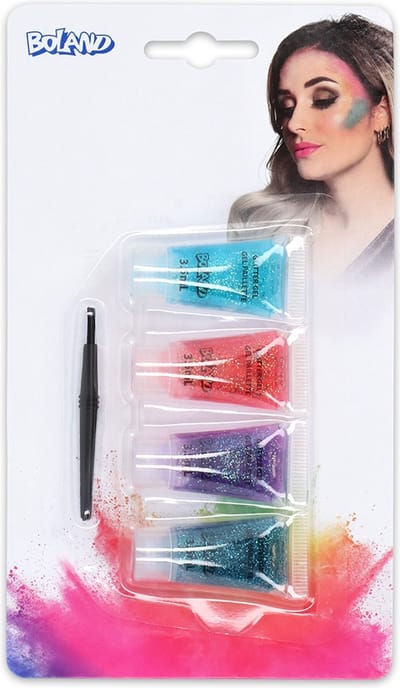 Boland - Set schmink Glittergel - - Schminkset - Carnaval, Themafeest, Kinderfeestje, Festival - Schmink - Fantasy - Prinses