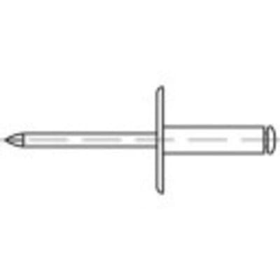 TOOLCRAFT 160167 Open popnagel (Ø x l) 4.8 mm x 8 mm Aluminium Staal 250 stuk(s)