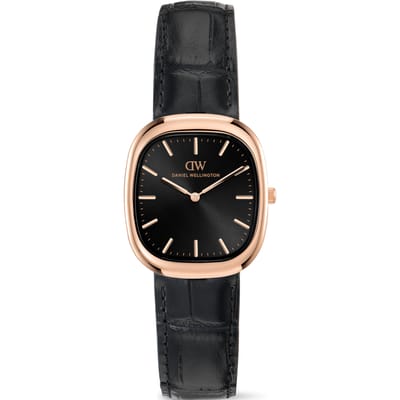 Daniel Wellington DW Watch Cort Black Leather Rose Gold 30mm