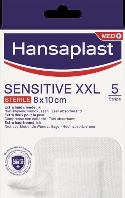Hansaplast Sensitive Pleisters XXL Steriel - 2 x 5 stuks - Voordeelverpakking