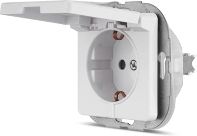 AquaCombi stopcontact met kinderbeveiliging en spatwaterdicht IP44