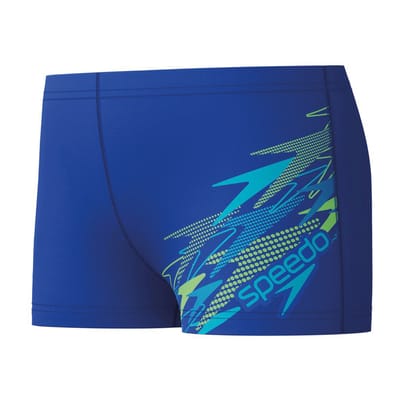 Speedo Medley Logo Aquashort Jongens - Vormvaste Zwembroek Jongens - Zwemshort Jongens met Stretch - Sportzwembroek Kids met Trekkoord - Blauw/Turquoise - Maat 116