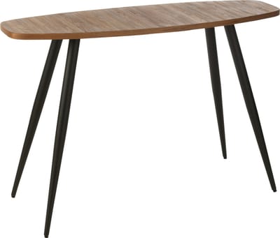 J-Line console Ovaal - gerecycleerd hout - naturel