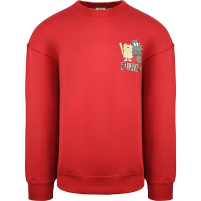 Puma x Michael Lau Lange Mouw Crew Neck Rood Heren Grafisch Sweatshirt 530358 22