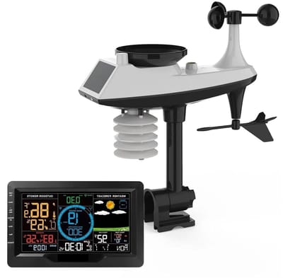 Digitaal Weerstation - Weer Monitor - Weersvoorspelling Buiten - Wifi Connectiviteit - 7.5 inch LCD - One Color