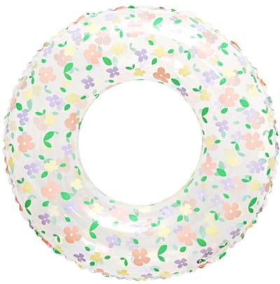 Bloemenprint Zwemring 70 cm Halfdoorzichtig Transparant – Extra Dik en Lekkagebestendig, Veilige Zwemband Speciaal voor Kinderen van 5 tot 9 Jaar