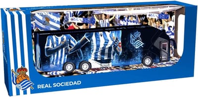 Voetbal Bus Replica - Verzamelobject Speelgoed - Tentoonstelling Cadeau - Beperkte Editie - 22 cm Schaal - Meerkleurig