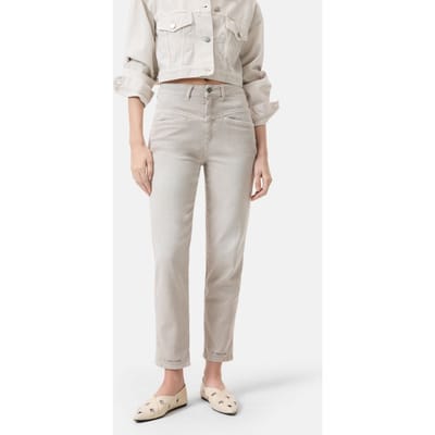 Closed Pedal Pusher Soft Beige Maat: W28L34 | Straight Broeken Outlet | Dames | Beige