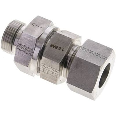25S (M36x2) & G1'' Regeling-In RVS Terugslagklep Snijring Buitendraad 1-250 bar ISO 8434-1