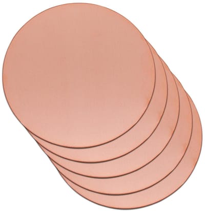 Ronde Koperplaten - Metaal Schijven - Ambachtelijk Knutselen - 99.9% Zuiver Koper - 80 mm Diameter 5 Stuks - Bruinrood