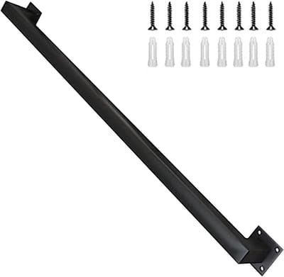 Trapleuning Set - Veiligheidsleuning Metaal - Trap Veiligheid - Smeedijzer Duurzaam - 250cm - Zwart