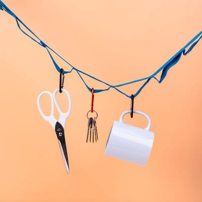Gentlemen's hardware hanging tent tidy - lijn met karabijn- en metalen haken