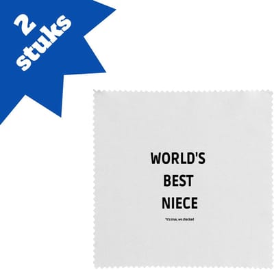 Akyol - world's best niece it's true we checked brillendoekjes - Nicht - werelds beste nicht - verjaardag - cadeautje voor nicht - nicht artikelen - kado - geschenk - 17,8 bij 17,8 cm - 2 stuks