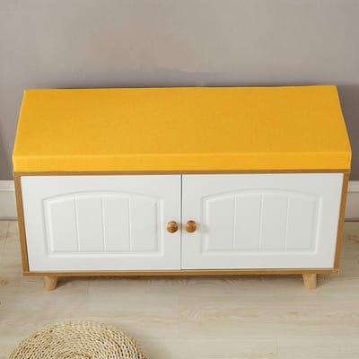 Bankkussen - Zitkussen Tuin - Comfortabel Zitten - Antislip Onderkant - 70x40x5 cm - Geel