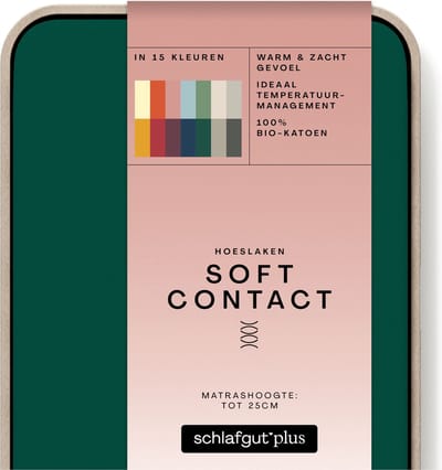 Schlafgut Soft Contact Jersey Flanel Hoeslaken S - 90x190 - 100x200 690 Green Deep