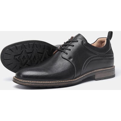 Maat 40-46 Heren Casual Leren Schoenen Comfortabele Mode Derby Schoenen 41 black