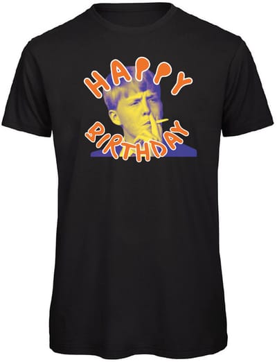 T-shirt zwart S - Happy birthday Willem - soBAD. - Koningsdag - Unisex - Oranje - Willem Alexander shirt