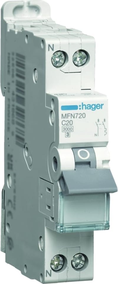 Stroomonderbreker - Zekering Automaten - Elektrische Beveiliging - 3kA Schakelvermogen - 1 Module Breed - Grijs