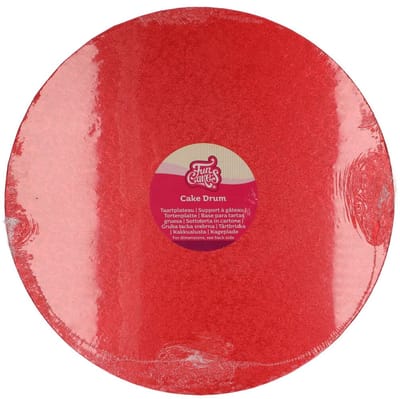 FunCakes Cake Drum Rond - Rood - Ø35,5 cm / 12 mm - Taartonderlegger - Taartkarton