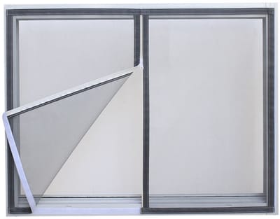 Klamboe met ritssluiting, anti-muggengordijn met opening in het midden, geen boren nodig, klittenbandsluiting, ideaal voor balkons, slaapkamers en woonkamers,grijs,(B)80cm*(H)101cm