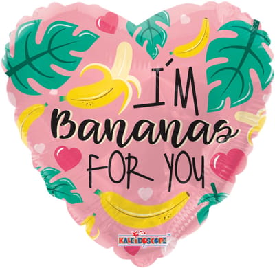 Kaleidoscope Folieballon Bananas For You 46 Cm Roze/zwart