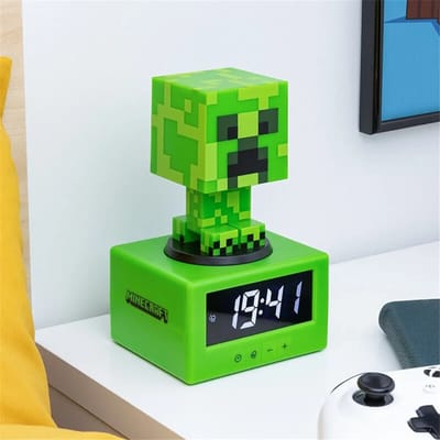Paladone Minecraft Creeper Wekker - Iconisch alarm met nachtlampje - 16 cm