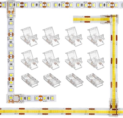 LED Strip Connectoren - Hoekverbinders - Verlichting Installatie - 8mm 2-pins - 12 Stuks