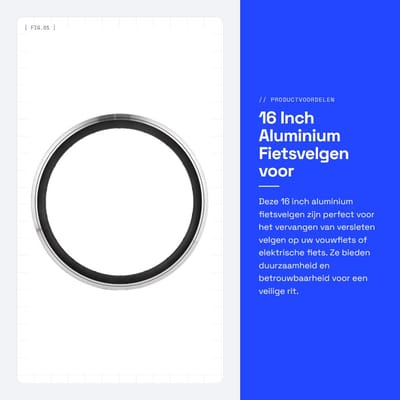 Dailygoods - 16 Inch Aluminium Fietsvelgen voor Vouwfietsen