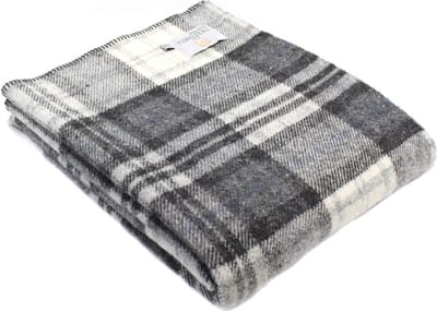 Plaid zonder franje Tartan Cottage Grijs - 150x183 - Nieuw Wol - Tweedmill UK