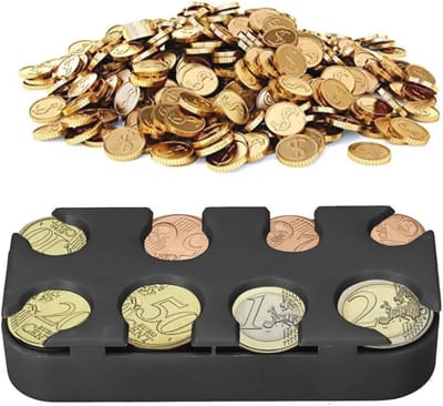 Cosensi - Muntbox - Euro munthouder - Georganiseerd muntsysteem - Zwart - Coin collector - Coin dispenser voor 1 cent tot 2 euro - Geschikt voor th...