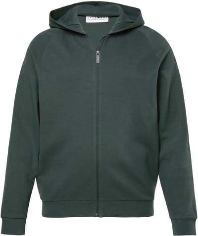 JP 1880 - Heren - Loungewear capuchonjas duurzaamheid - Nachtgroen - Maat L