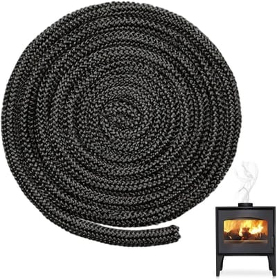 Fiberglass Cord - Oven Door Seal - 2.5 m Sealing Cord Ø 10 mm - Chimney Seal - Stove Sealing Tape - Fireplace Sealing Tape - Smoker accessoires