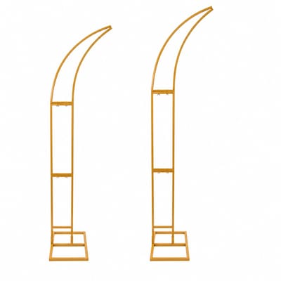 Sello! bruiloftsboog – trouwboog – achtergrondstandaard – decoratie – bloemen – stabiel – 2 stuks – 1,9 en 2,1m hoog – goud
