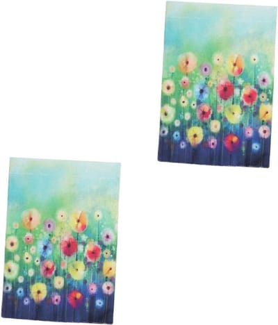 Tuindecoratie Spandoeken - Dubbelzijdig Buiten - Tuin Aankleden - Linnen Stof - 2 Stuks - Bloemenprint