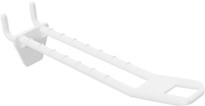 100 stuks - Perfowand Blisterhaak - 10 cm - Dubbel - Wit - Kunststof Gaatjeswand Displayhaak