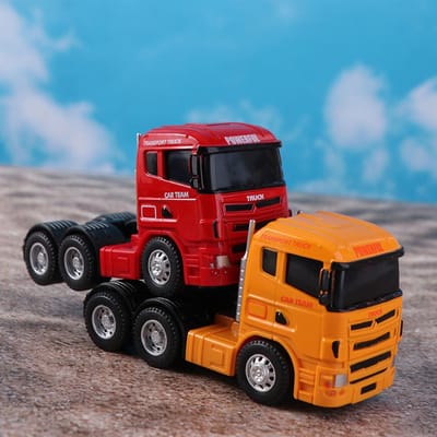 1:64 Schaal Vrachtwagen Cabine Model Diecasts Legering Retro Stijl Vrachtwagen Plat Aanhanger Terugtrek Educatief Technisch Voertuig Speelgoed Voor Jongens