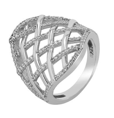 AKZENT Akzent damesring "Amrei" van 925 Sterlingzilver, gerhodineerd, duurzaam, Gr. 52-60
