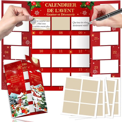 Dailygoods- Adventskalender 2025 - Doe-het-zelf Kalender - 24 Vakken - Vulbare Kalender - Kerstkalender - Voor Gezinnen