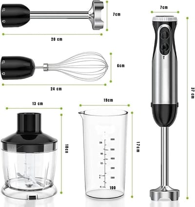 RONN® Mixer staafmixer - Mixer - Mixer handmixer - Zwart/Zilver - 10cm x 10cm x 37cm