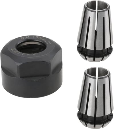 Spantang en Klemmoer Set - Frees Spindelhouder - Precisiebewerking - AAA-rang Precisie - 1/4 Inch - Zilver