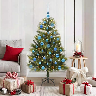 vidaXL - Kunstmatige - Scharnierende - Kerstboom - met - Kegels - Groen - 150 - cm