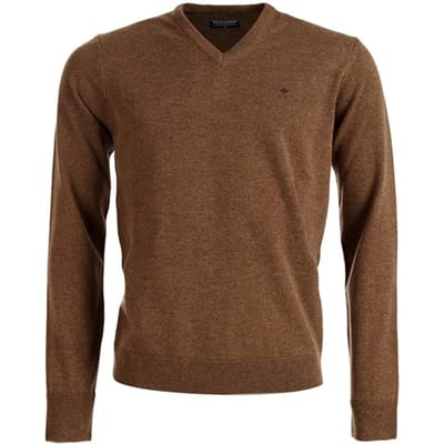 River Woods Lbw Bsc V-neck Nf Swt Brown Size: S | Sweaters Outlet | Heren | Bruin