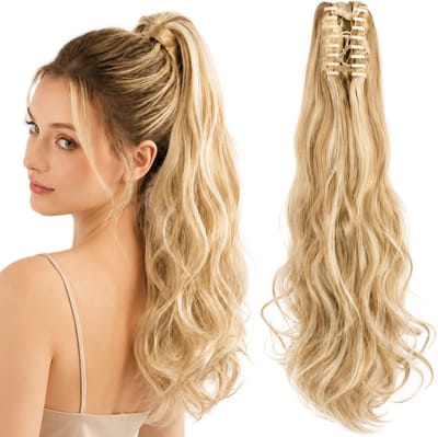 Ponytail Extensions Blond - Clip In Hairextensions - Blonde Brazilian Paardenstaart Extension - Haarverlenging - Haarstuk - 50 cm